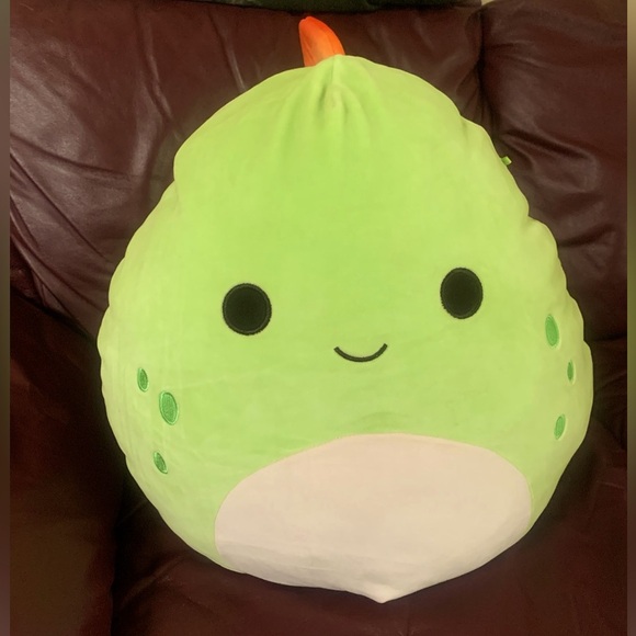 Seanster the Stegosaurus Dinosaur Plushie Squishmallow w/Orange Horn; 16” - Picture 1 of 6